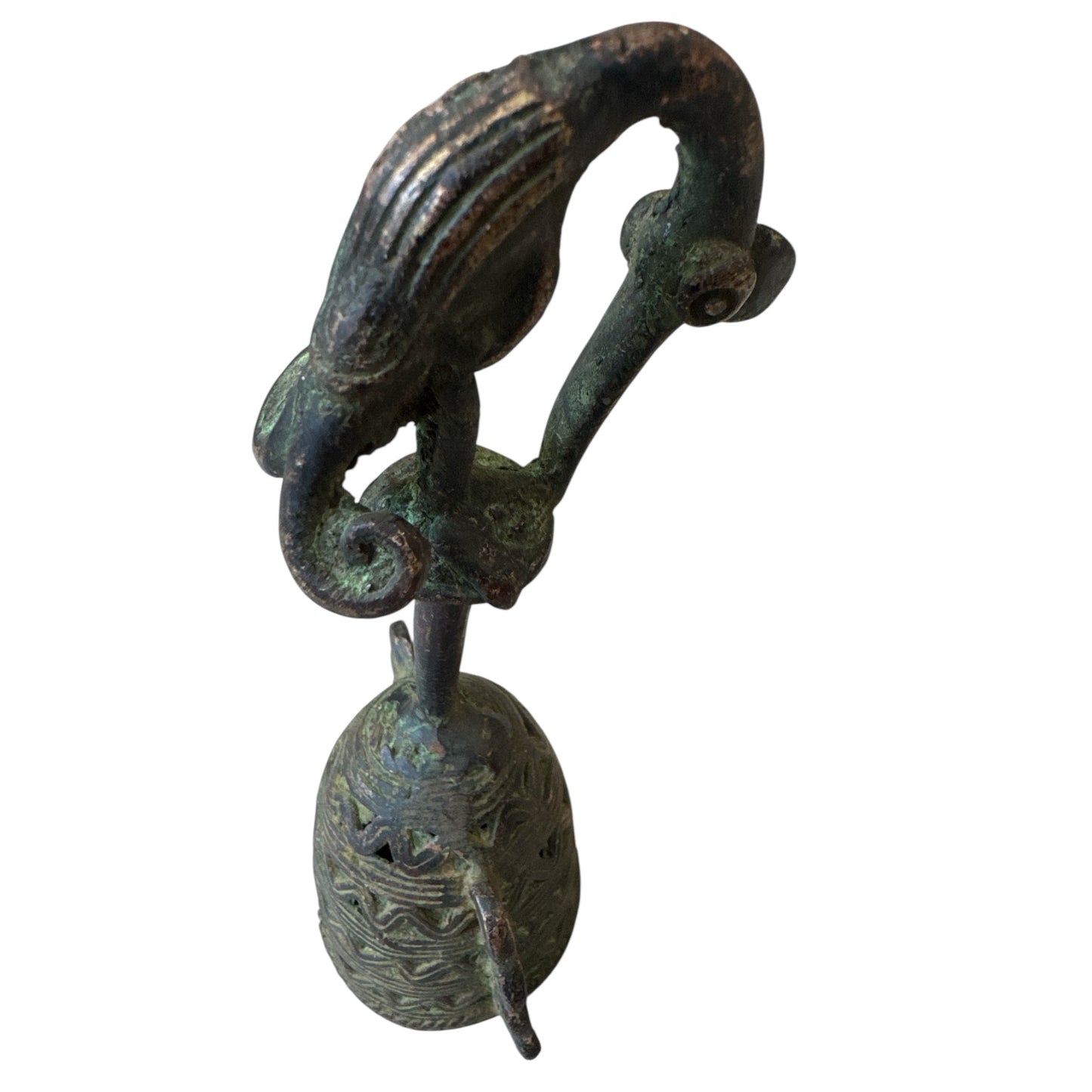 Benin Bronze Bell Senufo Swirl Legs