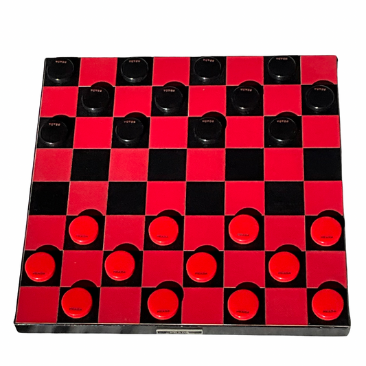 Prada Checkers Board Game Table with Men