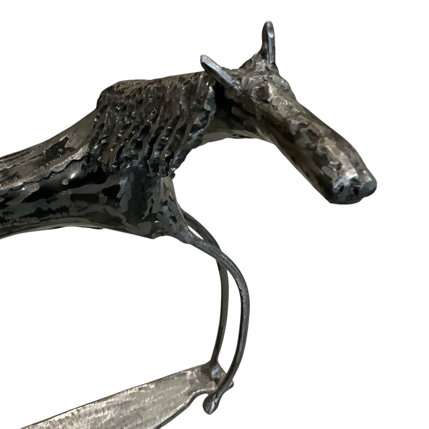 Vintage Surrealist Abstract Metal Horse Sculpture