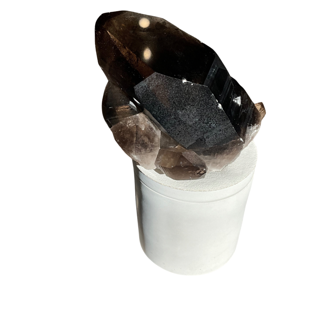 Smoky Quartz Crystal Gardenia Lid Candle