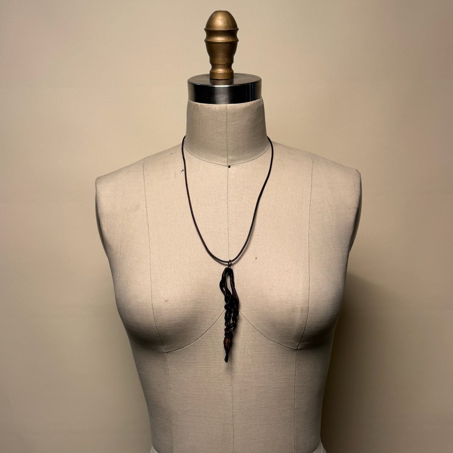 Hand Made Kelp Charm on Leather necklace
