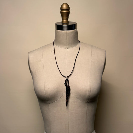 Hand Made Kelp Charm on Leather necklace