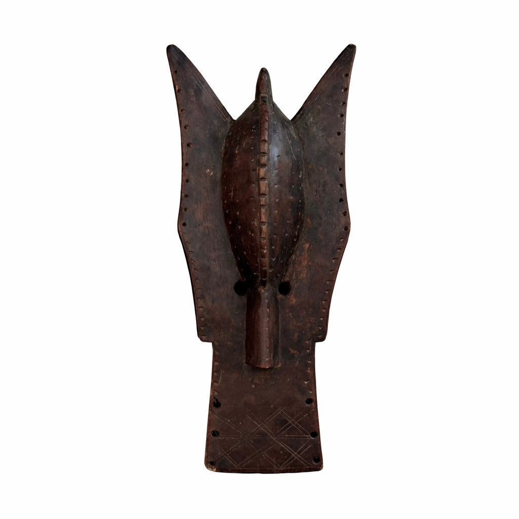 Hand Carved African Horn Mask