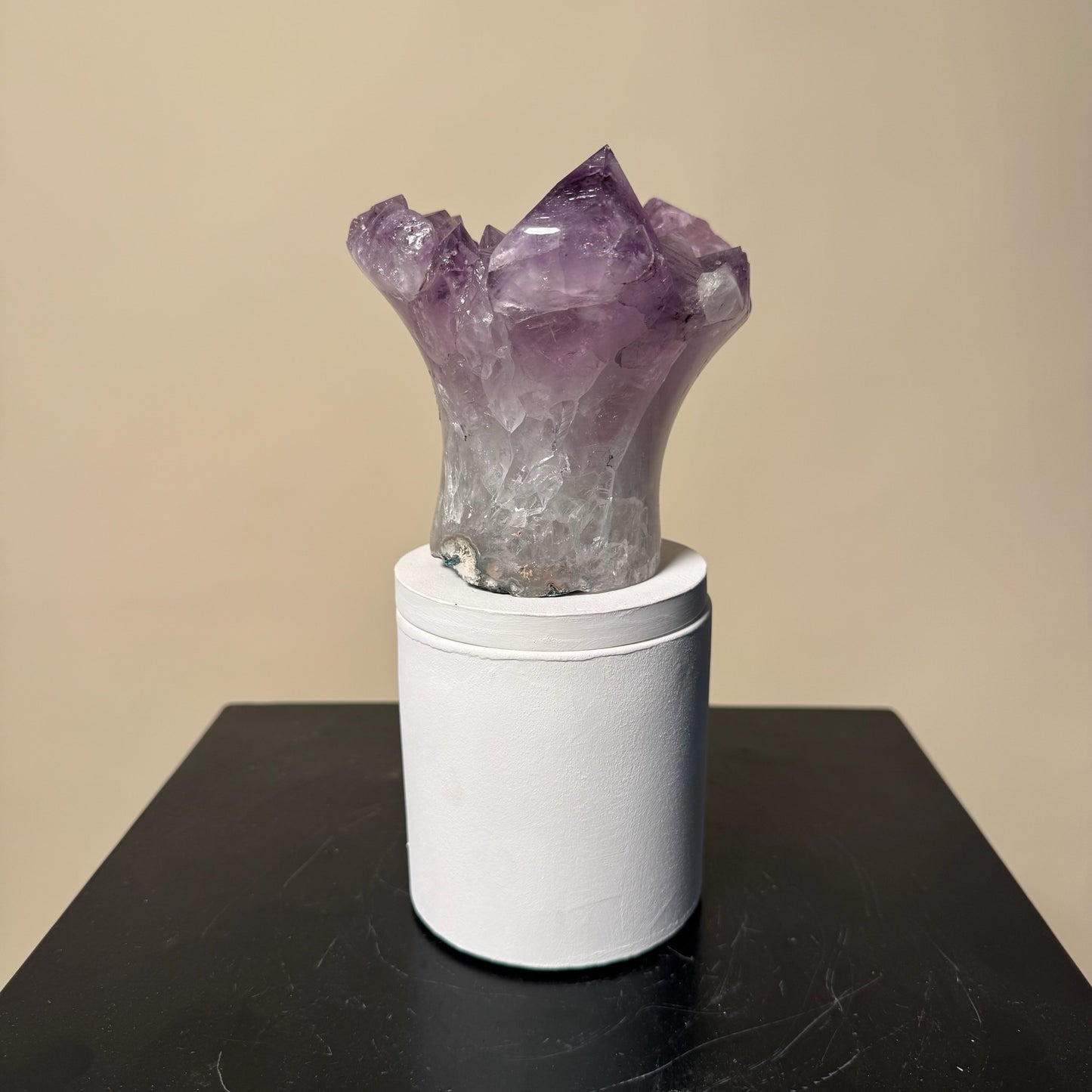 Amethyst Flower Cluster Crystal Lid Gardenia Candle #7