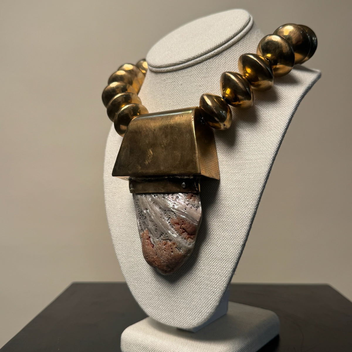 Abalone Shell & Brass Necklace