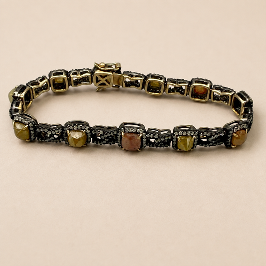 Multi-Colored 11 Inverted Diamond Bracelet