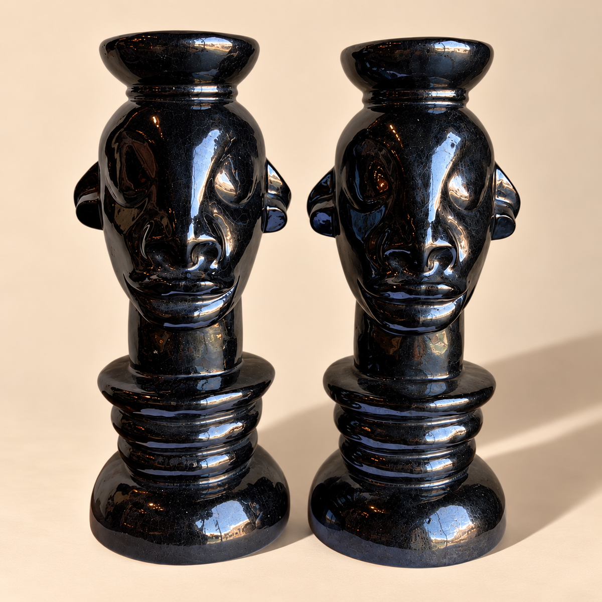 Pair of Ceramic Head Vases