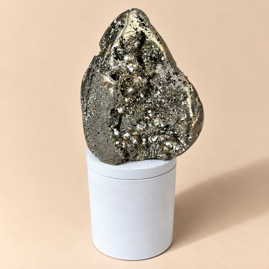 Large Abstract Pyrite Lid Gardenia Candle #2