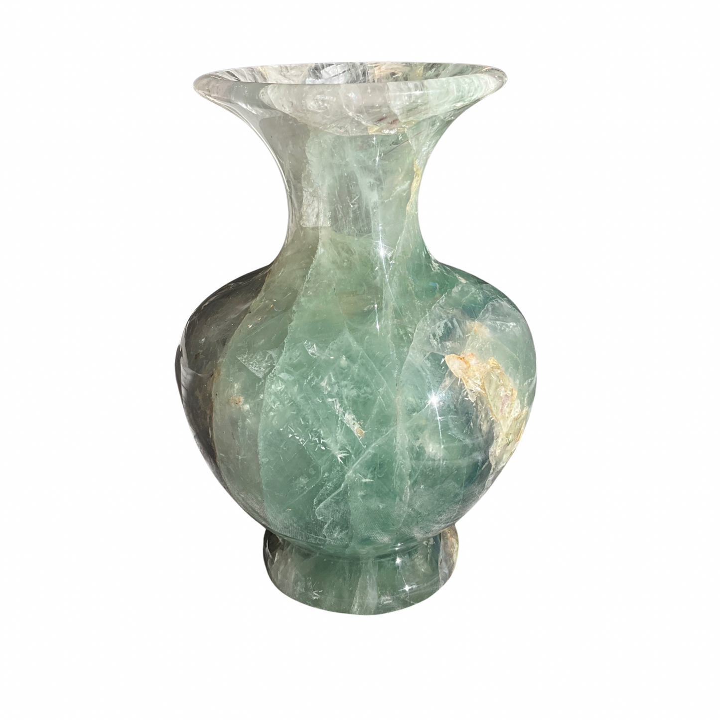 Fluorite Crystal Decorative Carved Vase