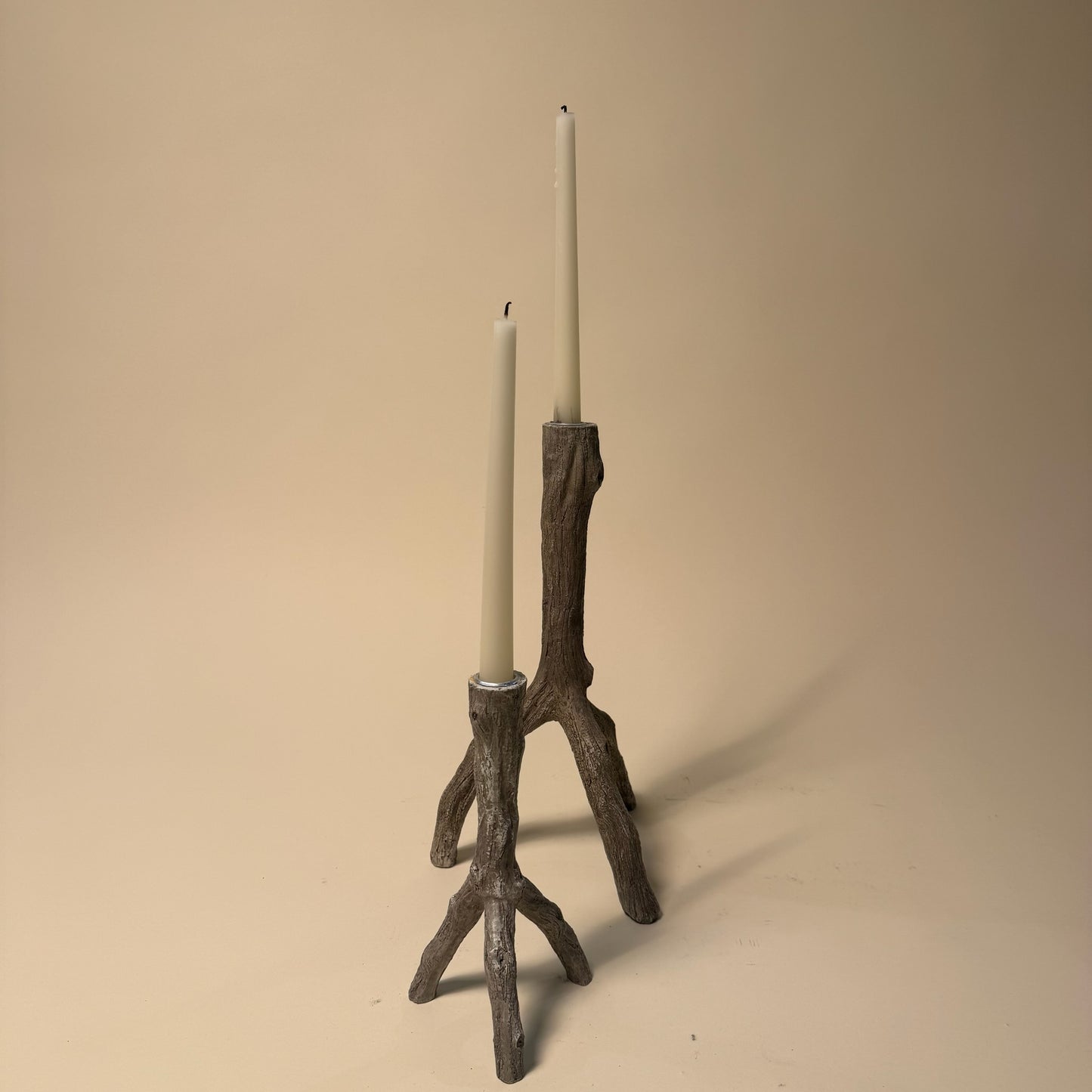 Pair of Faux Bois Candleholders