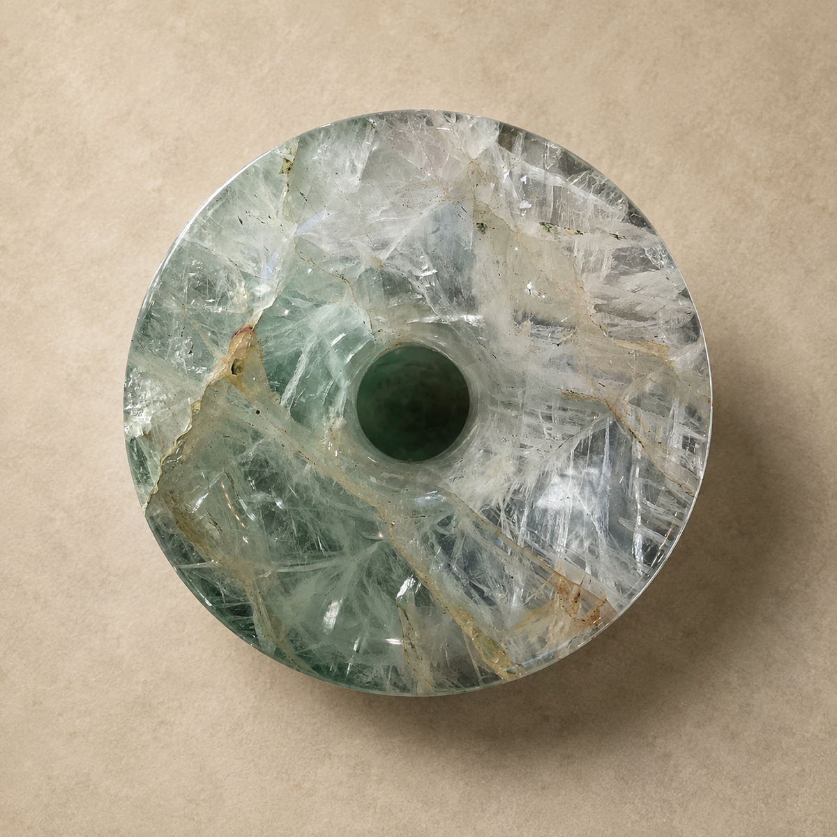 Fluorite Crystal Decorative Carved Vase