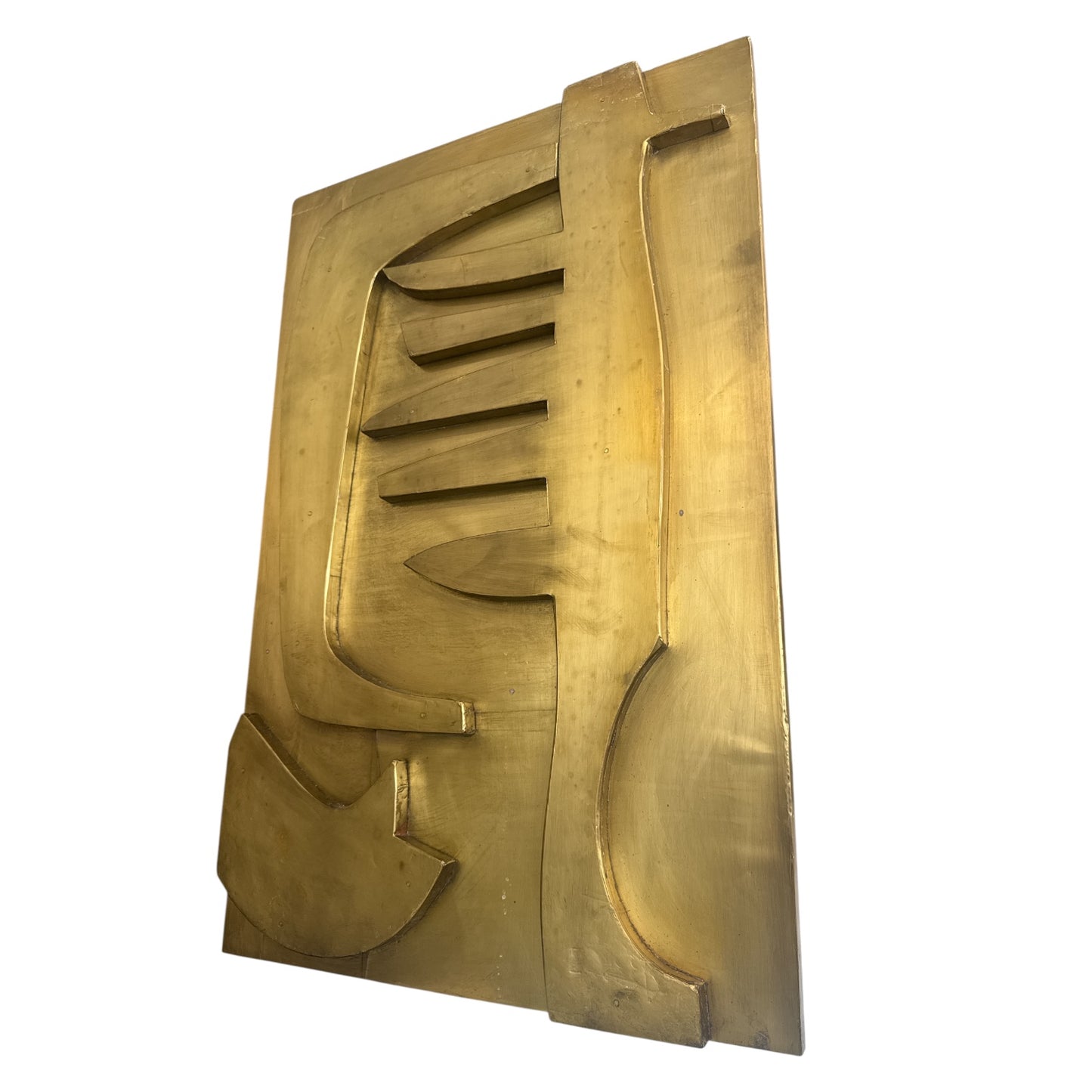 Golden Triptych Wall Sculpture