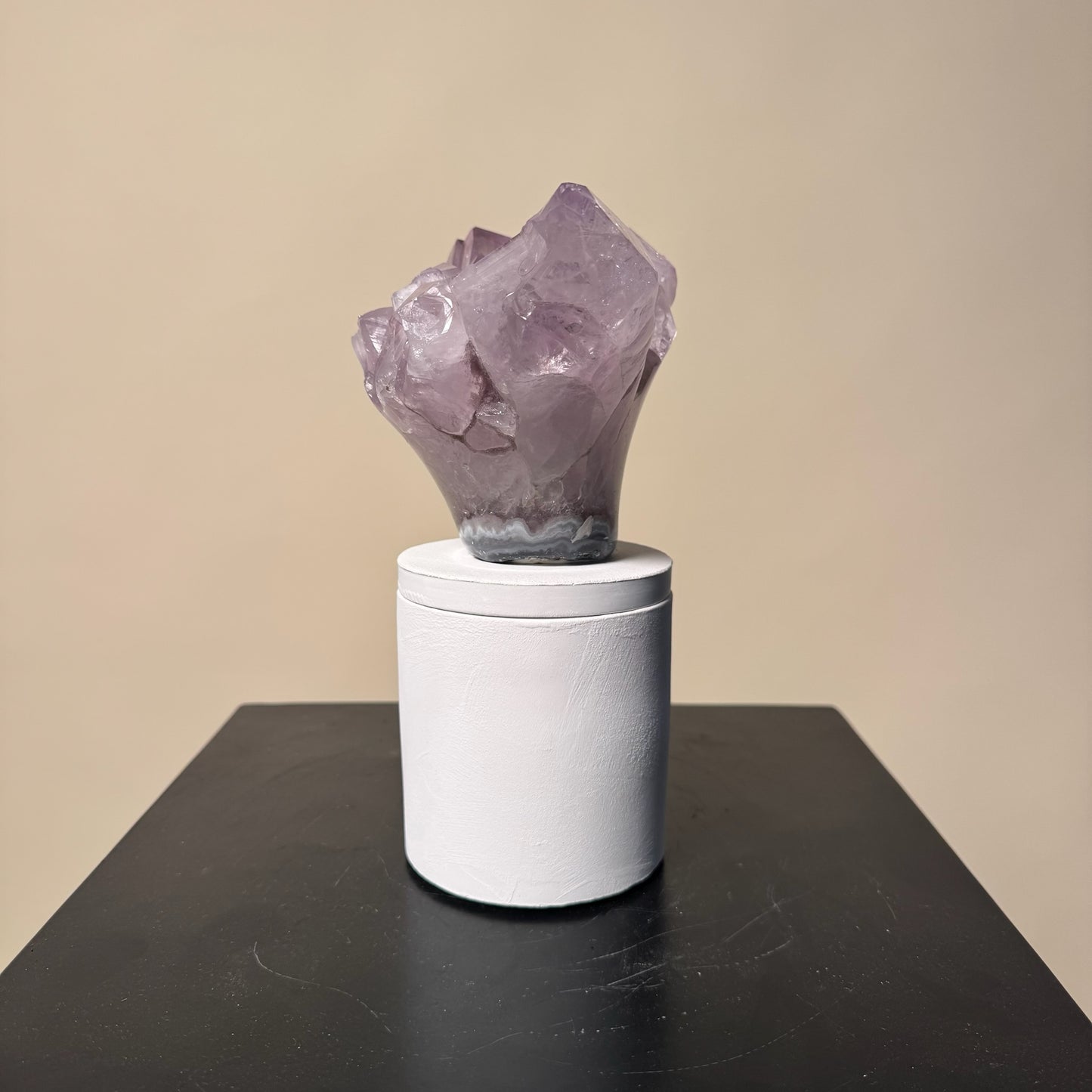 Amethyst Flower Cluster Crystal Lid Gardenia Candle #2