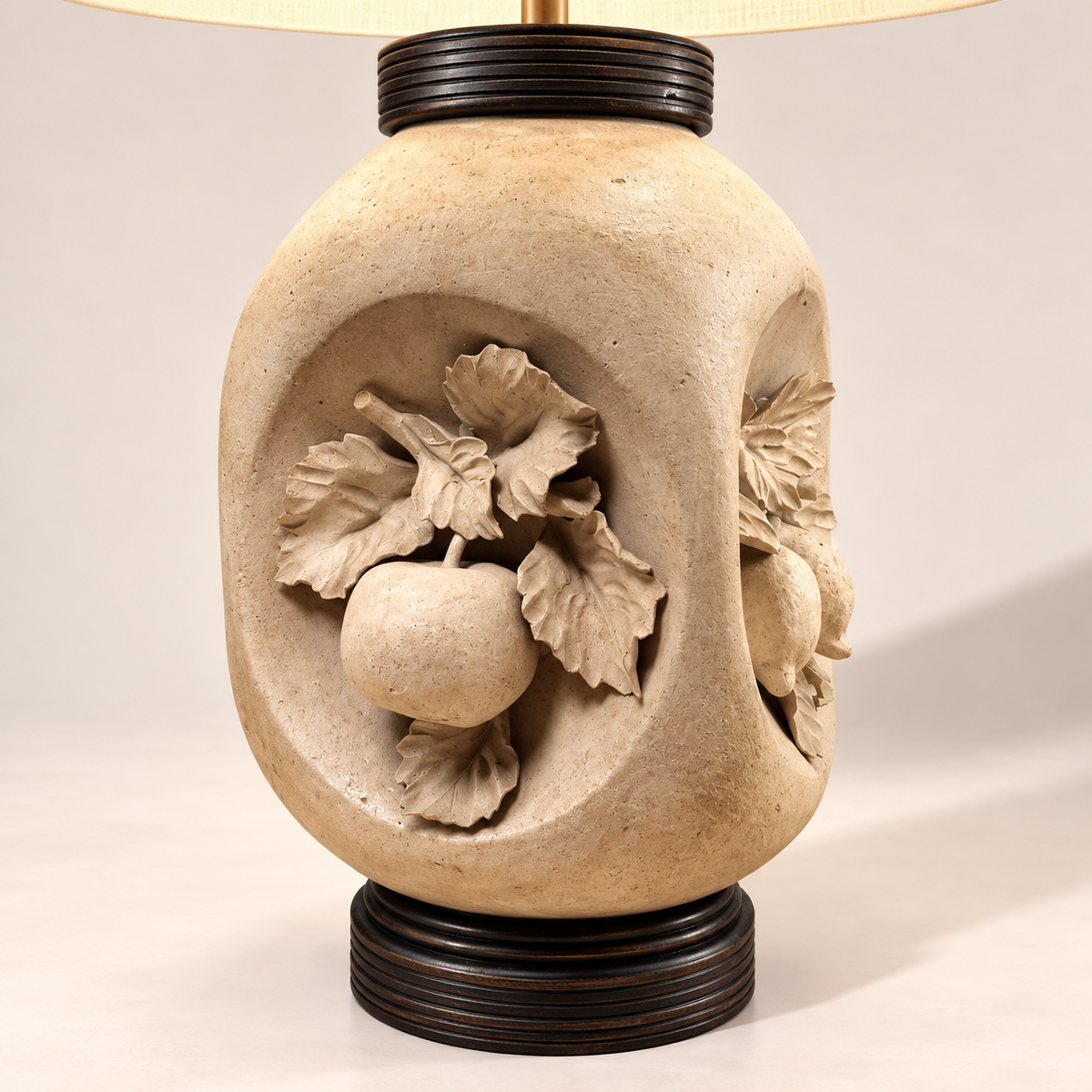 Pair of Matte Bisque Italian Mid Century Lamps