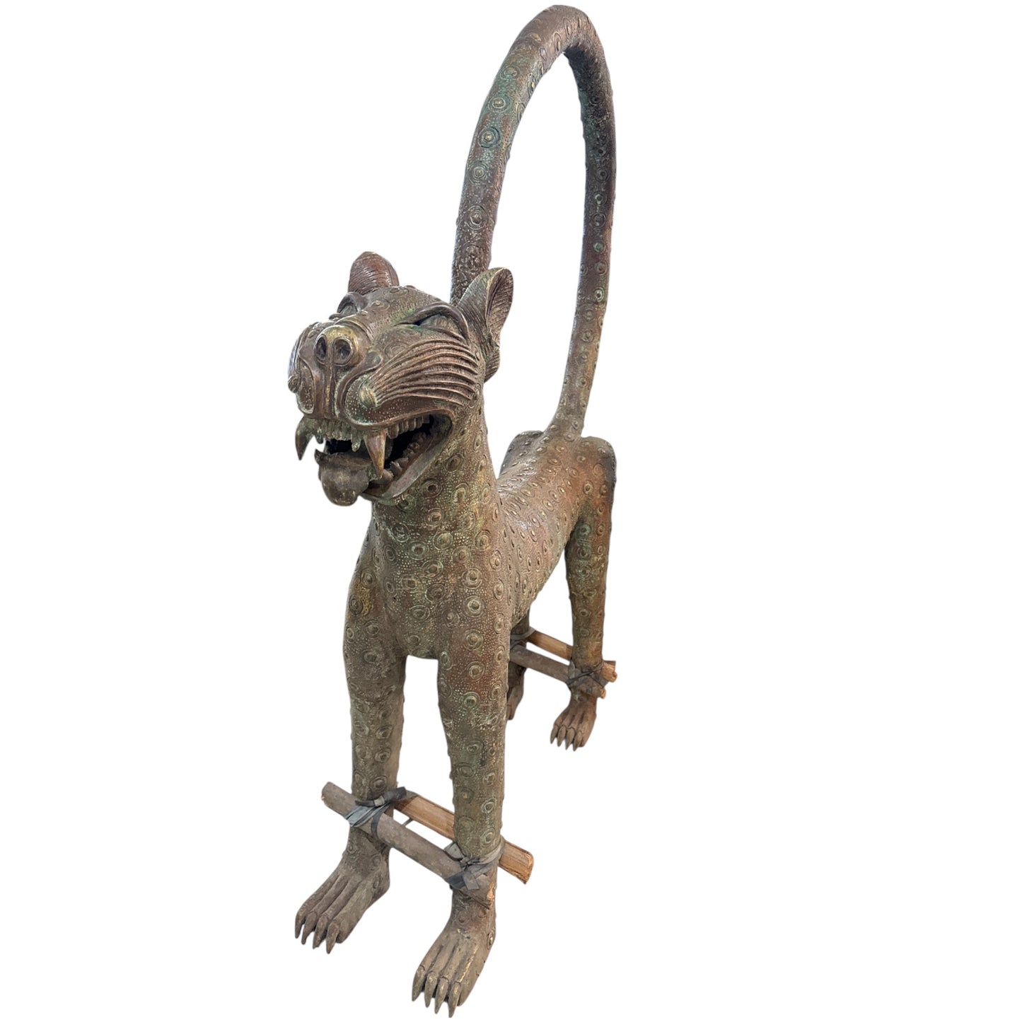 Large Pair of Benin Leopard Sculptures