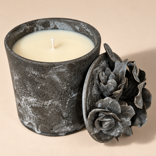 Hand-Crafted Triple Gardenia Flower Ceramic Gardenia Candle 24 oz