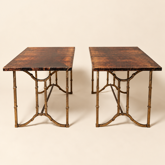 Pair of Aldo Tura Goat Skin Side Tables