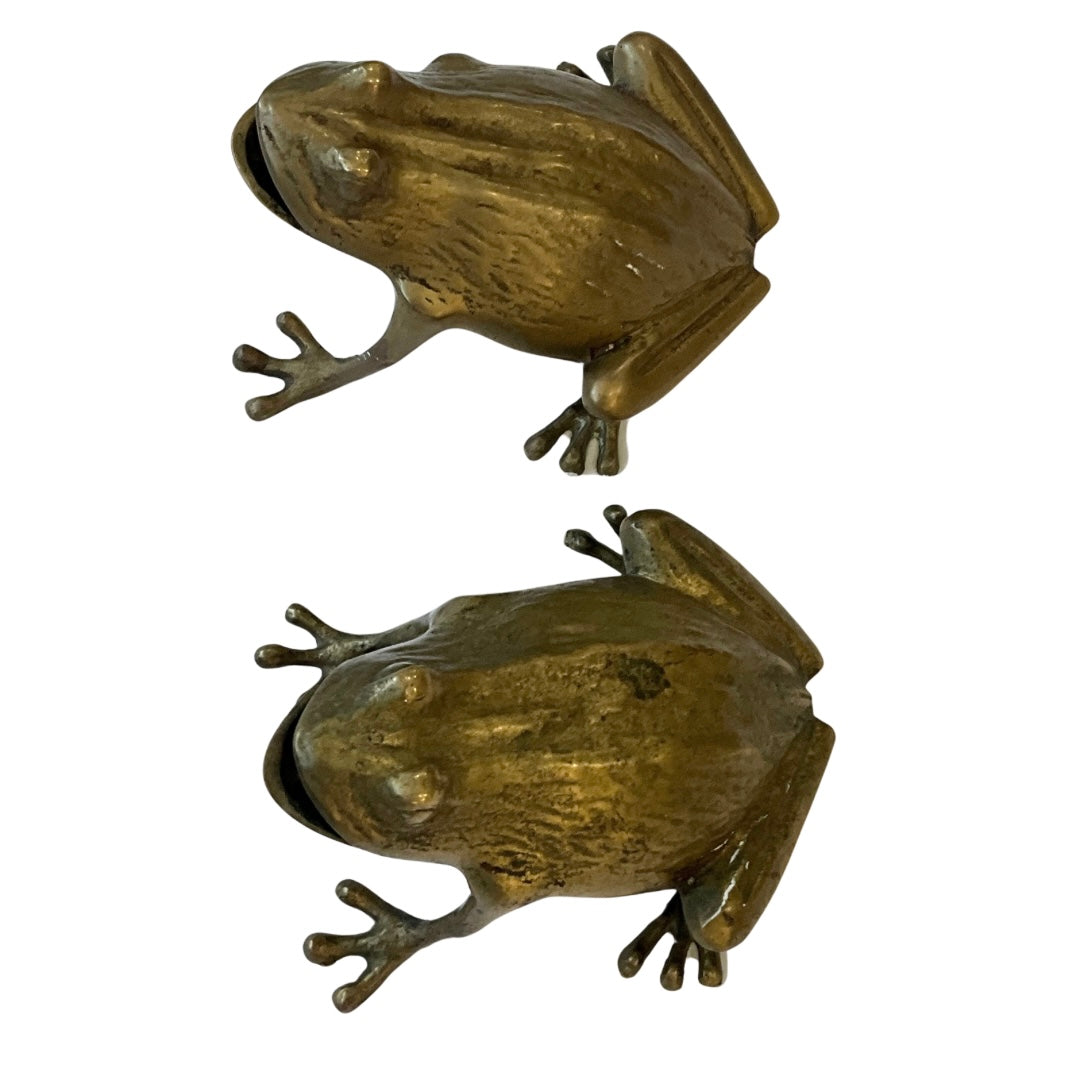 Pair of Brass Frogs