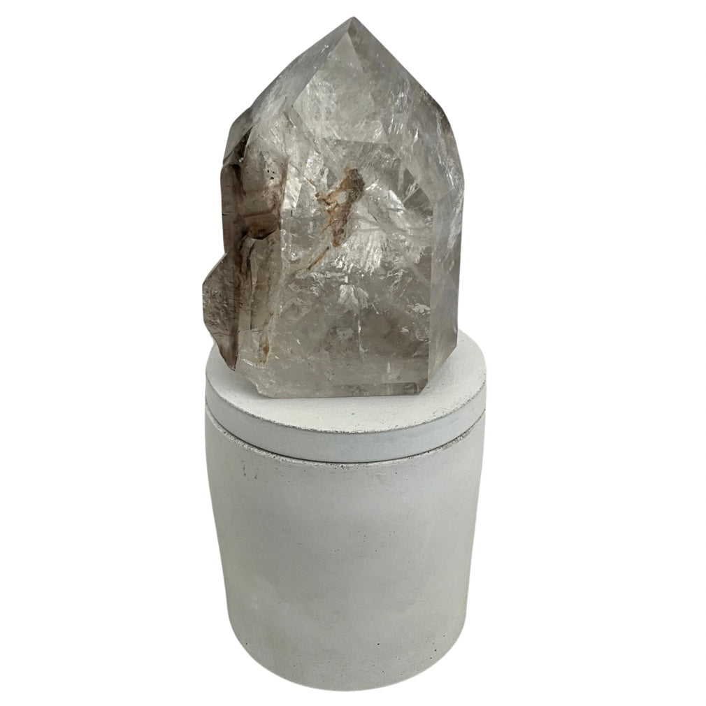 Quartz Crystal Point Lid Gardenia Candle