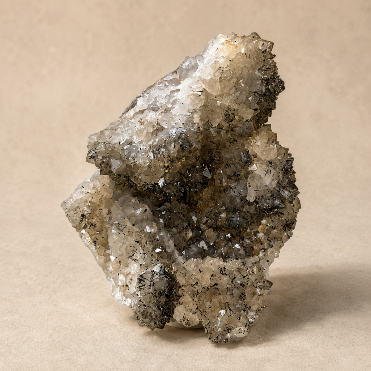 Abstract Quartz Crystal with Manganese Free-Standing Cluster