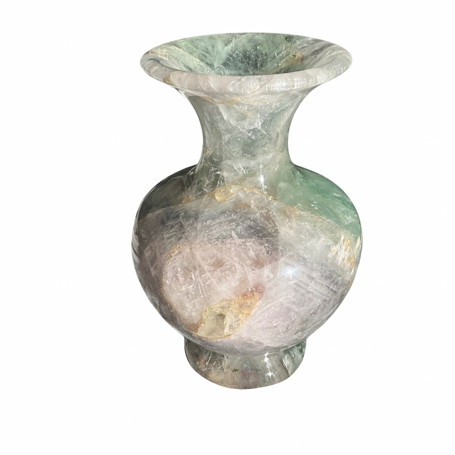 Fluorite Crystal Decorative Carved Vase