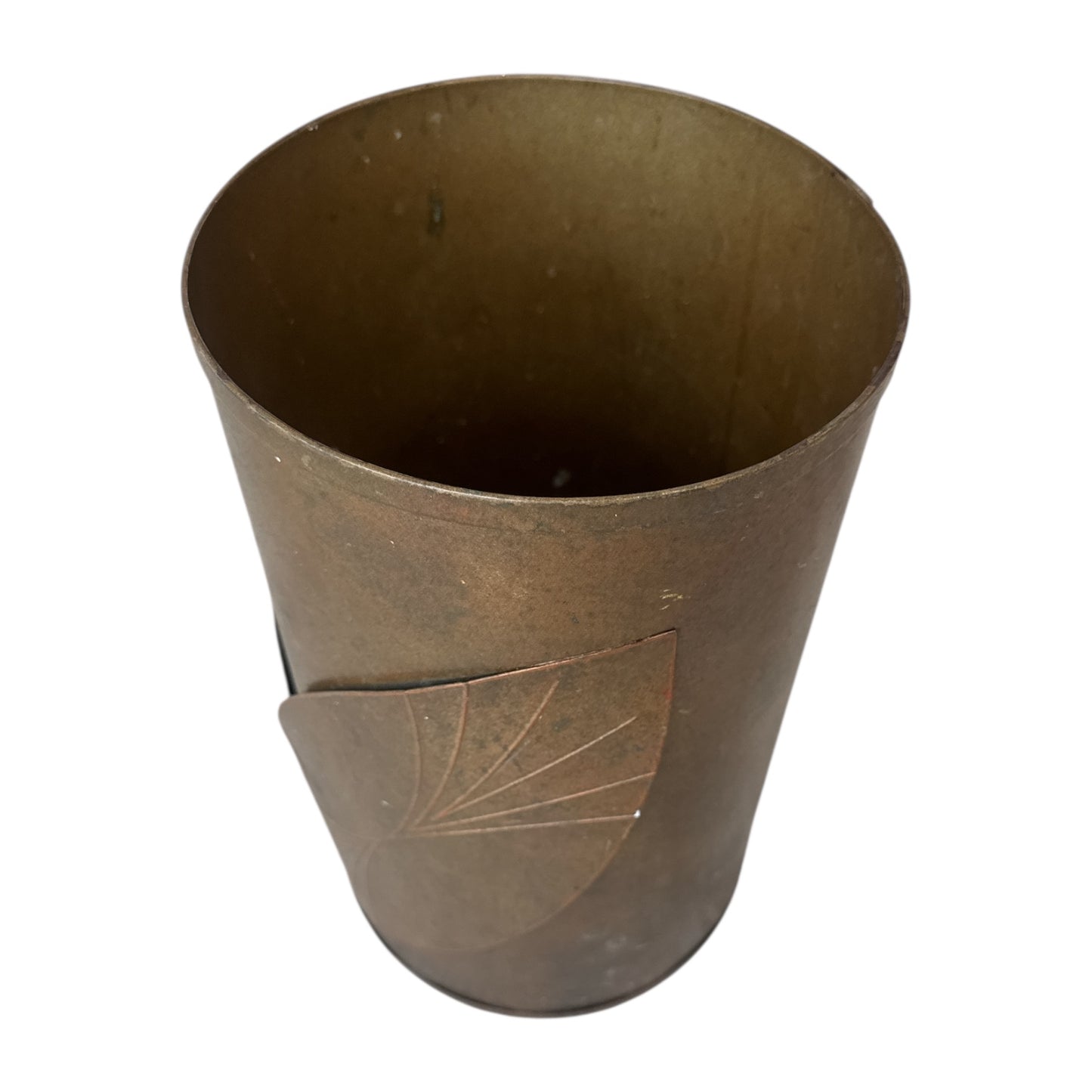 Copper Trashcan 2 Leaf Design
