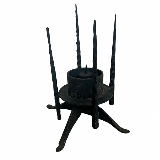 Vintage Metal 4 Spike Candle Holder