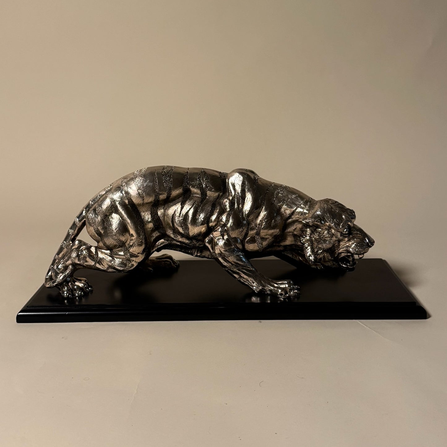 Italian Tiger Sculpture by Santini on Stand