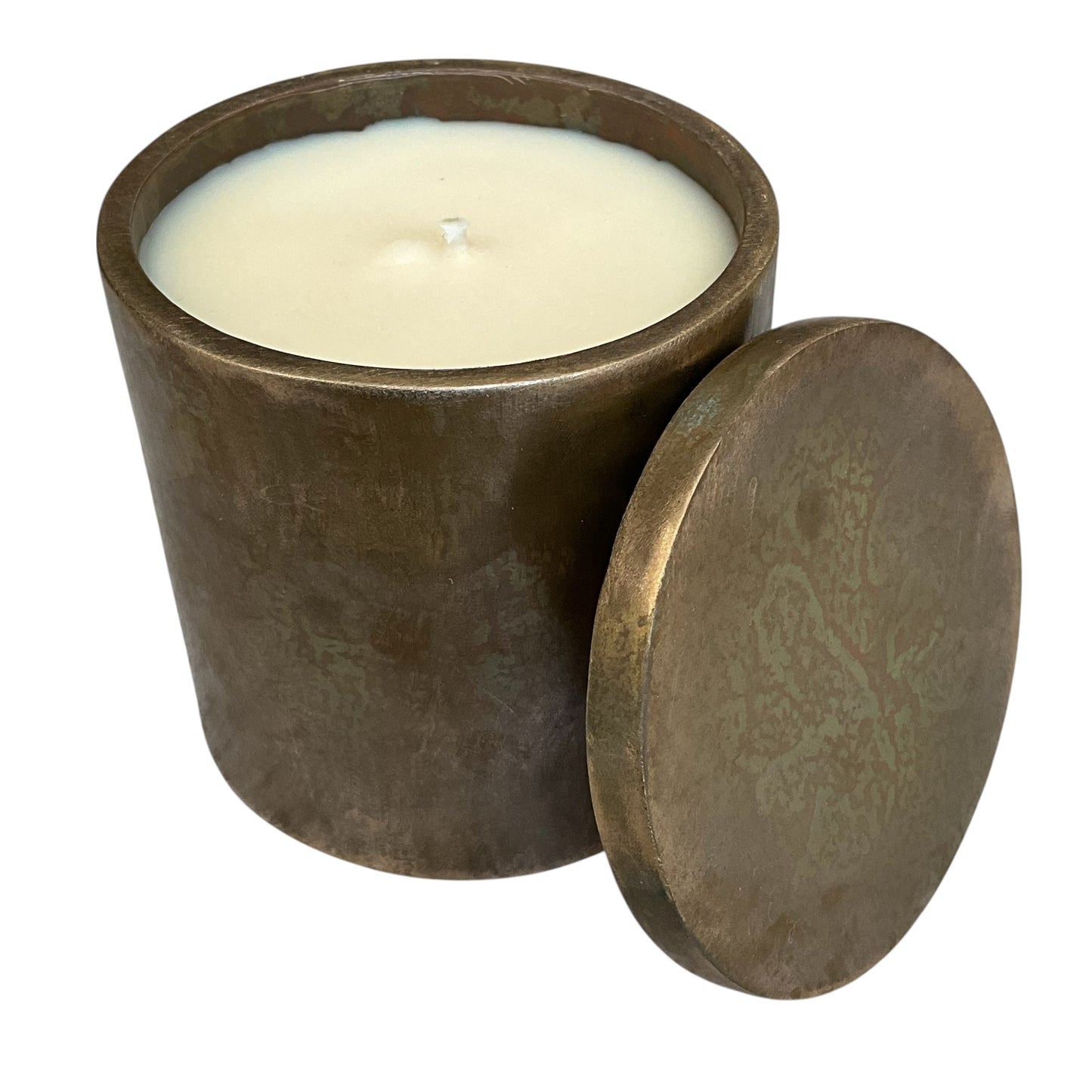#J Solid Bronze Gardenia Candle with Lid