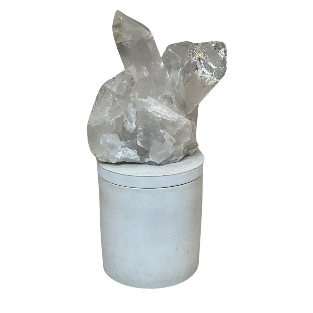 Large Quartz Crystal Generators Lid Gardenia Candle