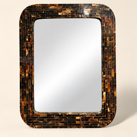 Enrique Garcel 1978-79 Tessellated Horn Mirror