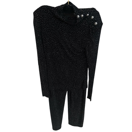 Balmain Black Jersey Sparkle L/S Shirt & Pants