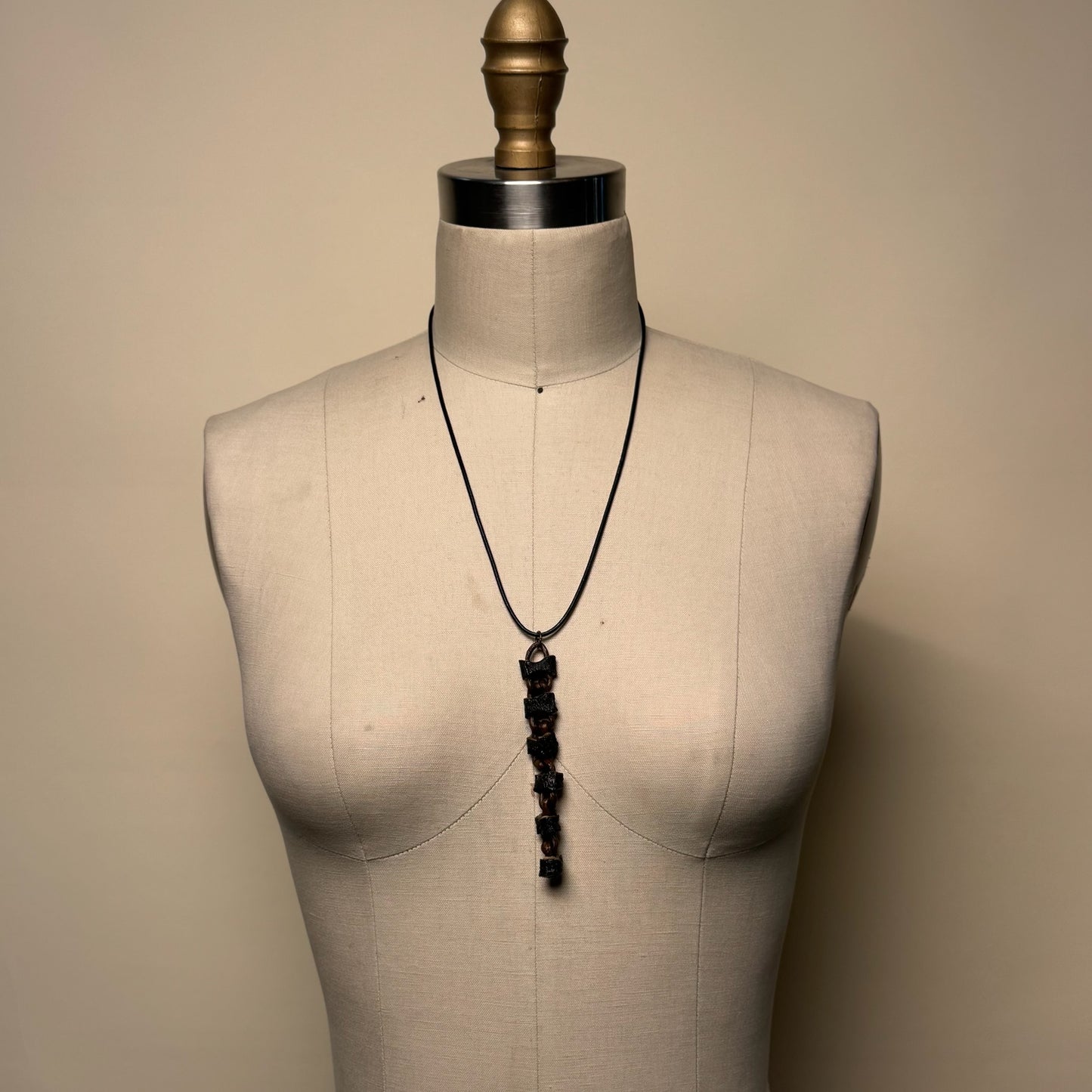 Hand Made Kelp Charm on Leather Necklace