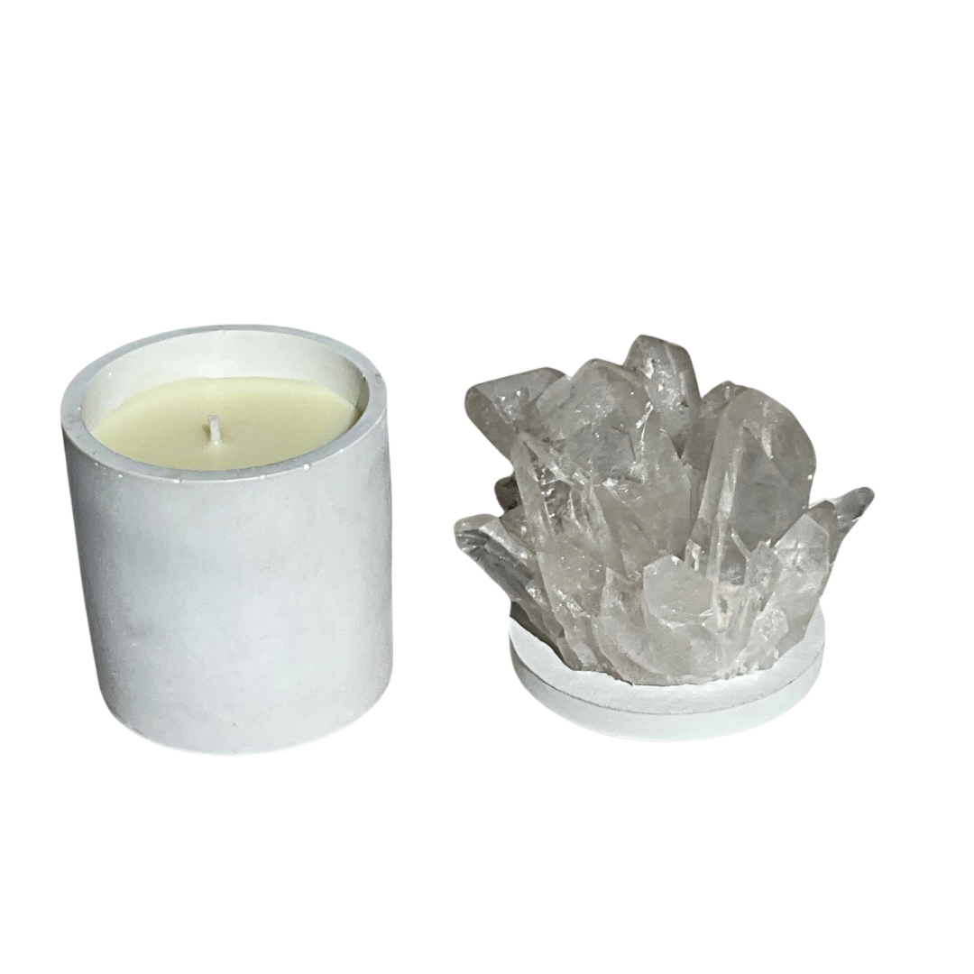 Quartz Crystal Generators Lid Gardenia Candle