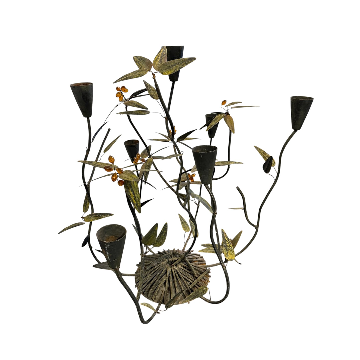 Floral Candelabra with Amber Accents