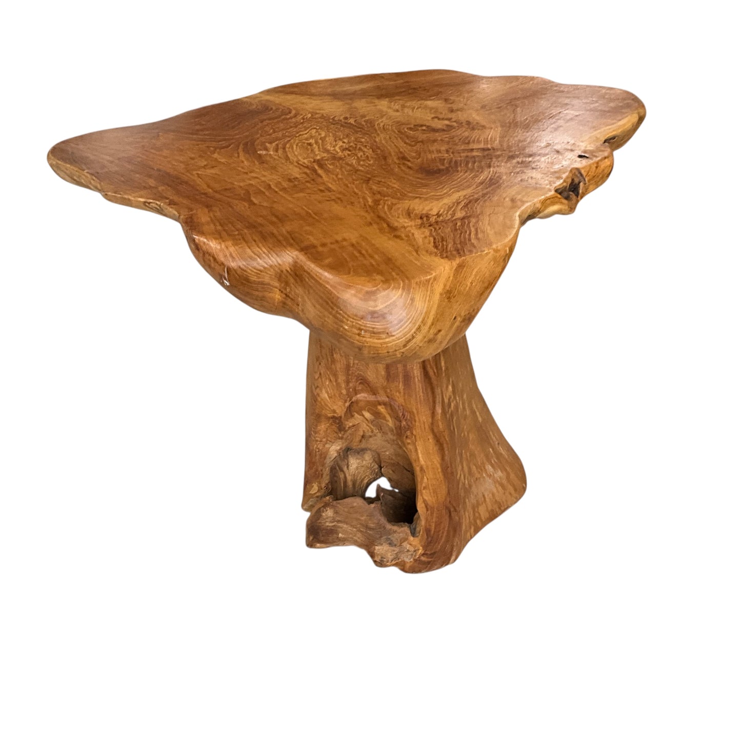 Vintage Abstract Raw Natural Wood Table