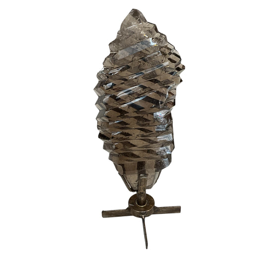Large Smoky Quartz Pleated on Spinning Stand