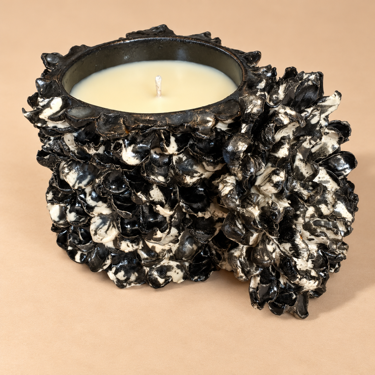Hand-Crafted Unique Textured Ceramic Gardenia Candle 24 oz