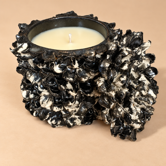 Hand-Crafted Unique Textured Ceramic Gardenia Candle 24 oz