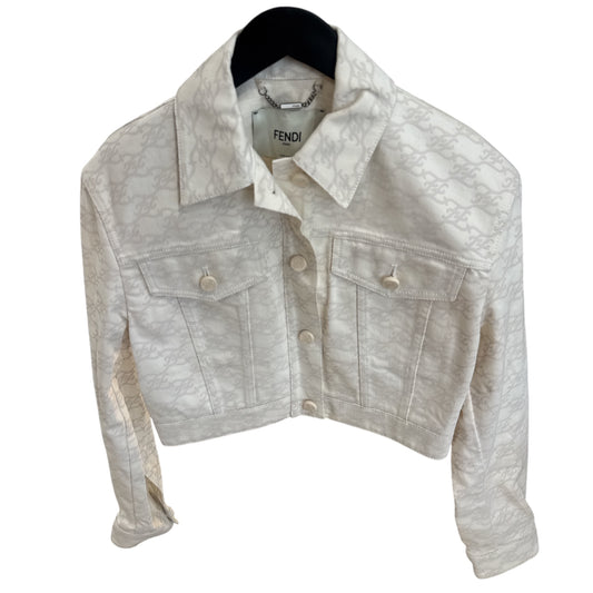 Fendi White Denim Logo Jack & Pants
