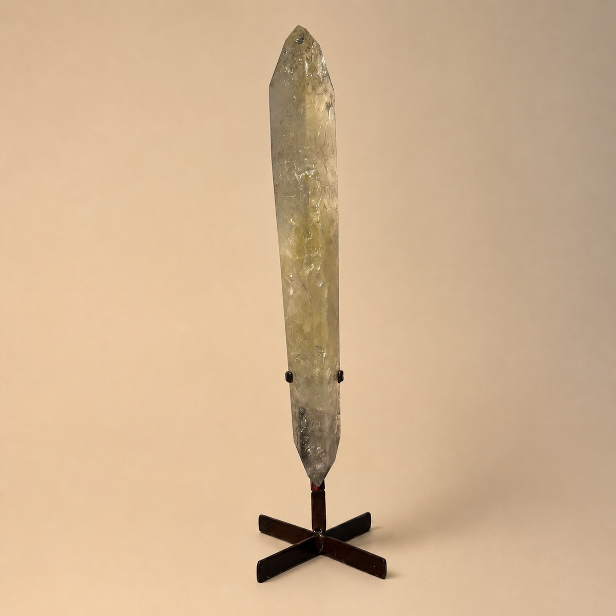 Natural Citrine Crystal Point on Custom Stand