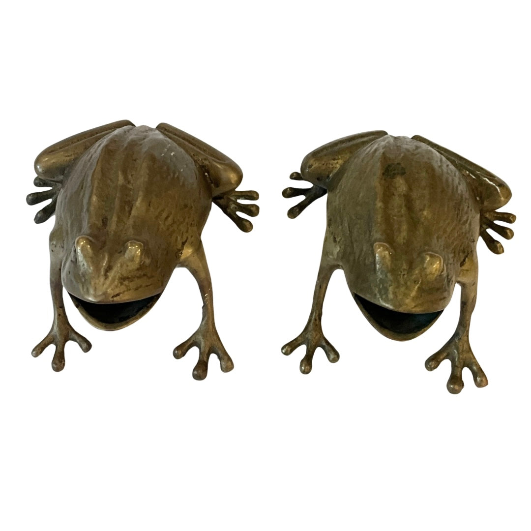 Pair of Brass Frogs