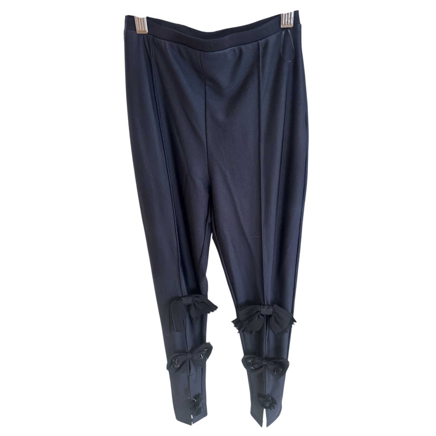 Chanel Black Cut Out w/ Bow Detail Leggings