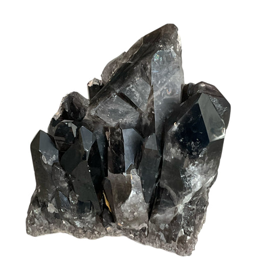 Smoky Quartz large cluster free-standing