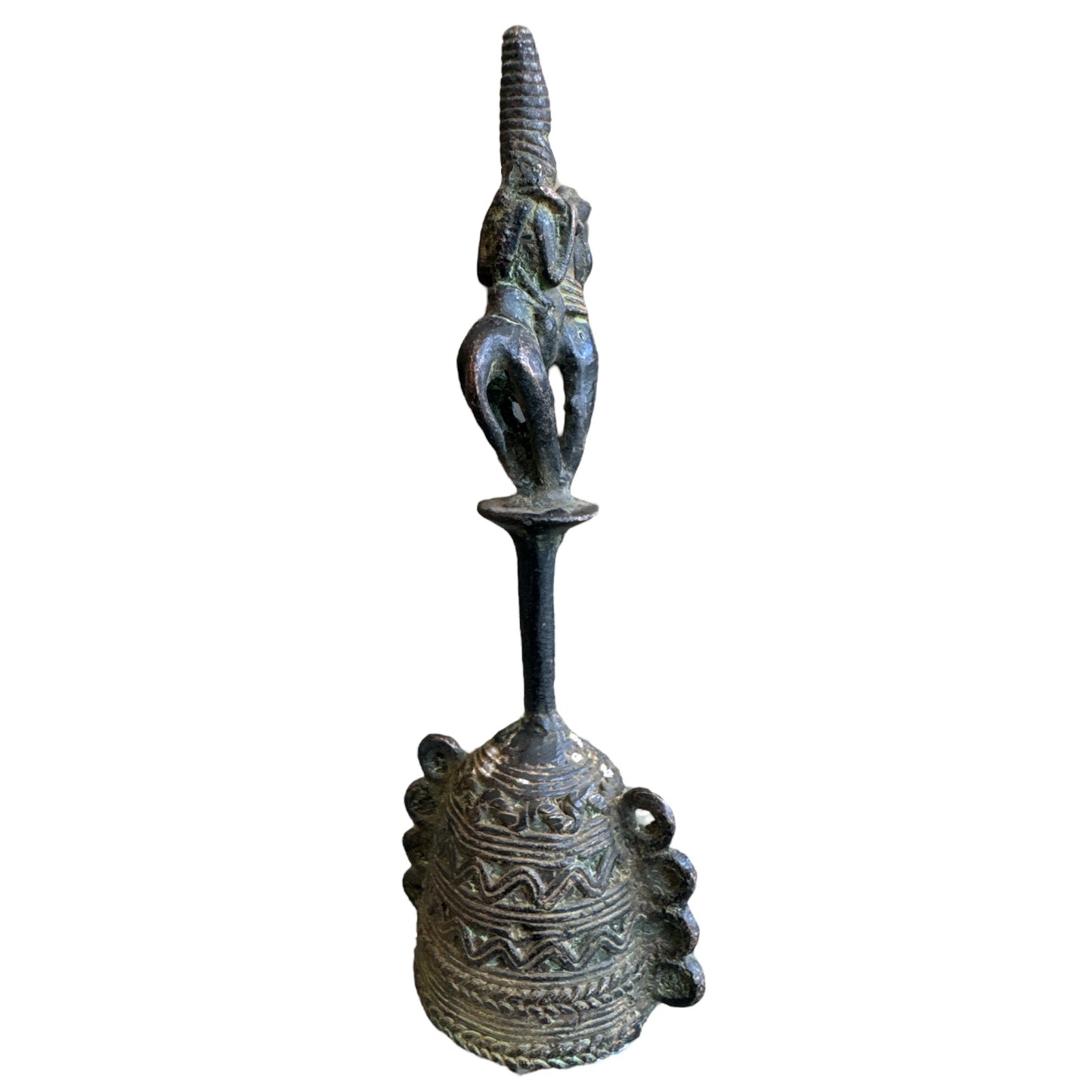 Benin Bronze Bell Warrior Bell 4 Circles on Side