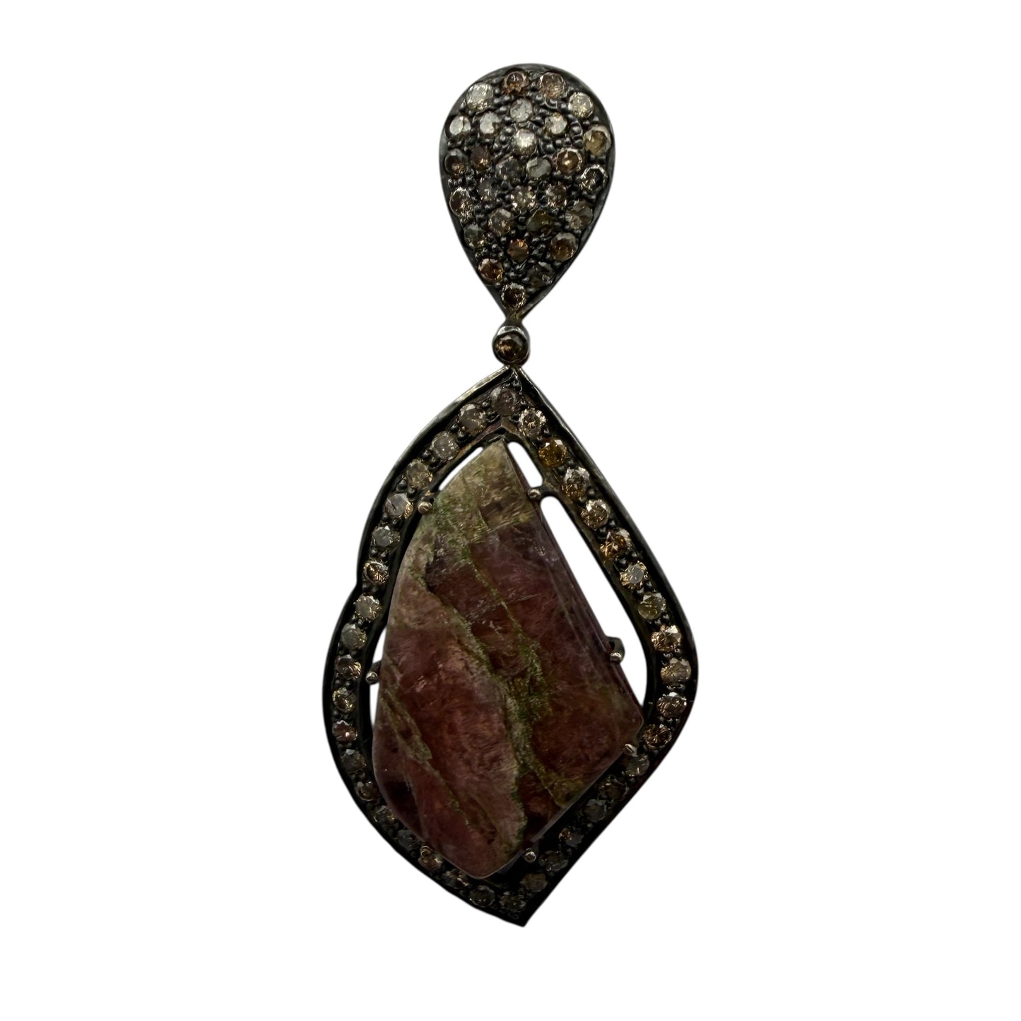 Abstract Tourmaline & Diamond Earrings