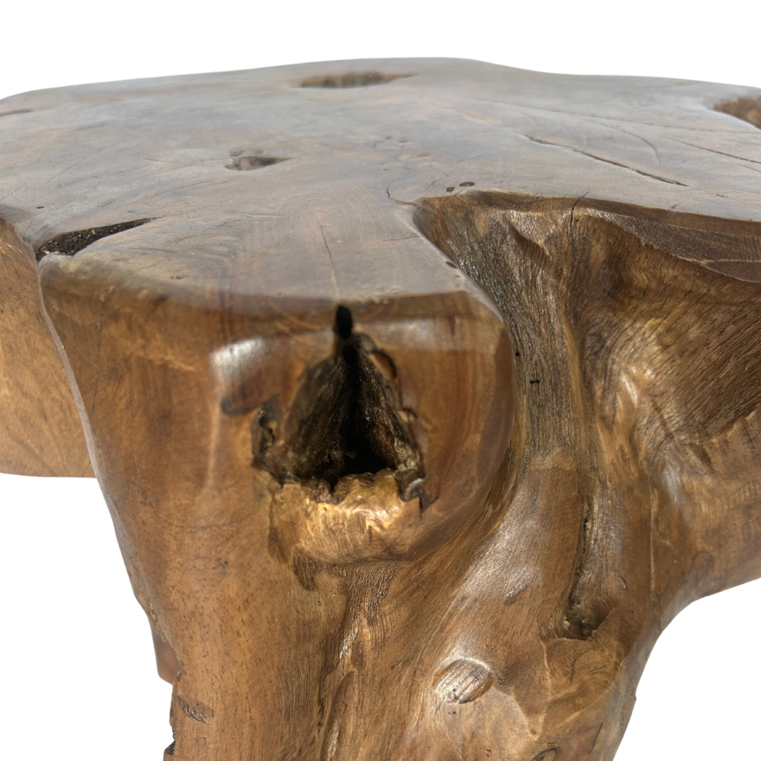 Live Edge 3- Leg Wood Side Accent Table