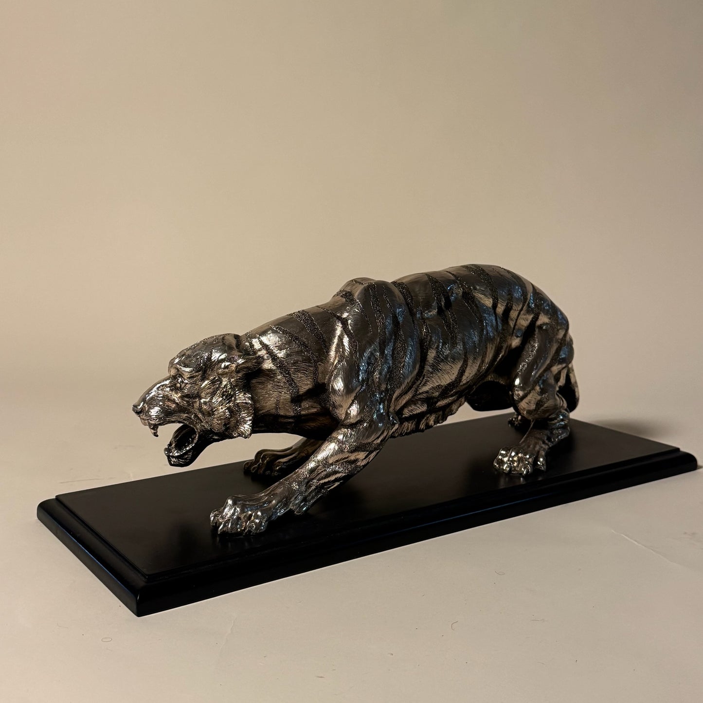 Italian Tiger Sculpture by Santini on Stand