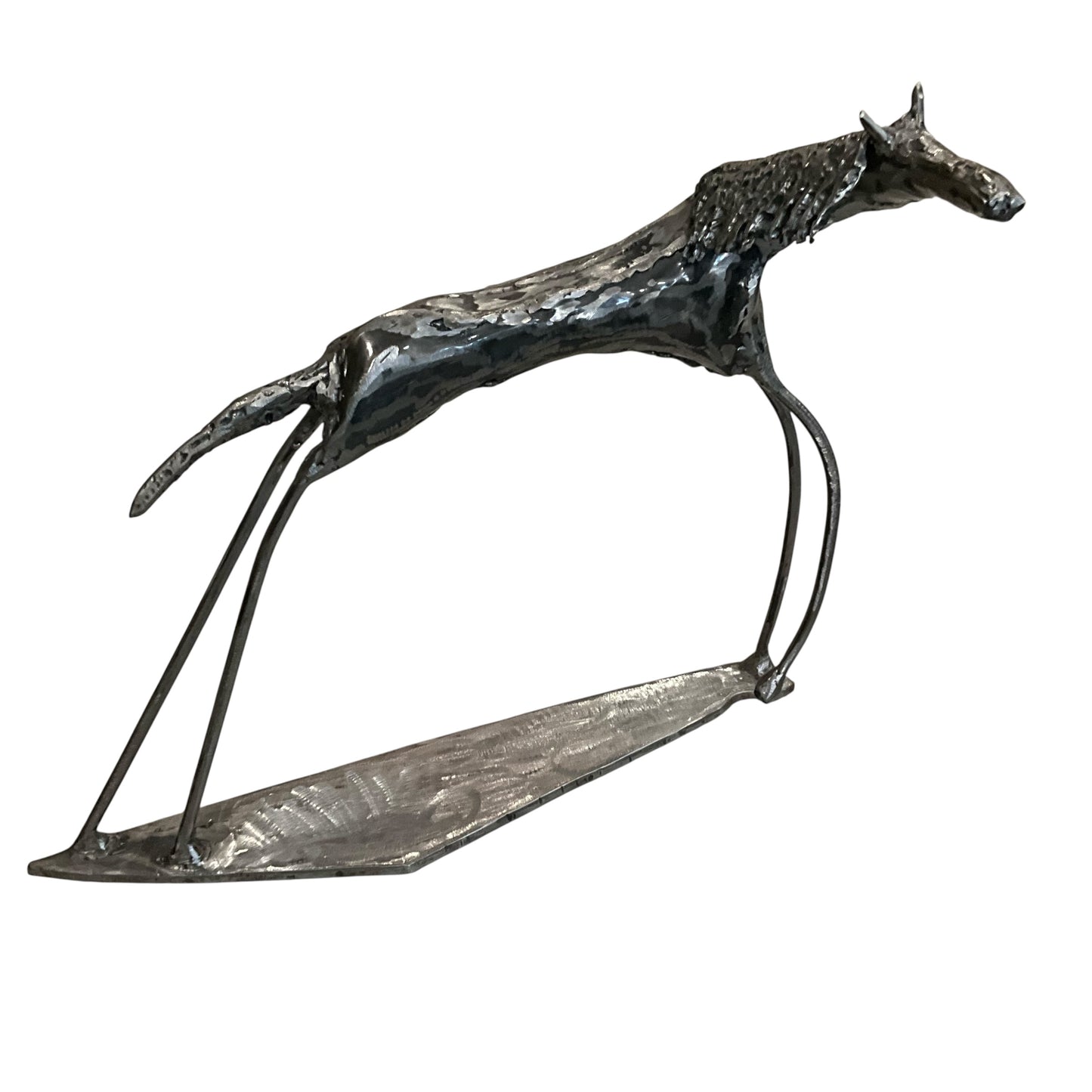 Vintage Surrealist Abstract Metal Horse Sculpture
