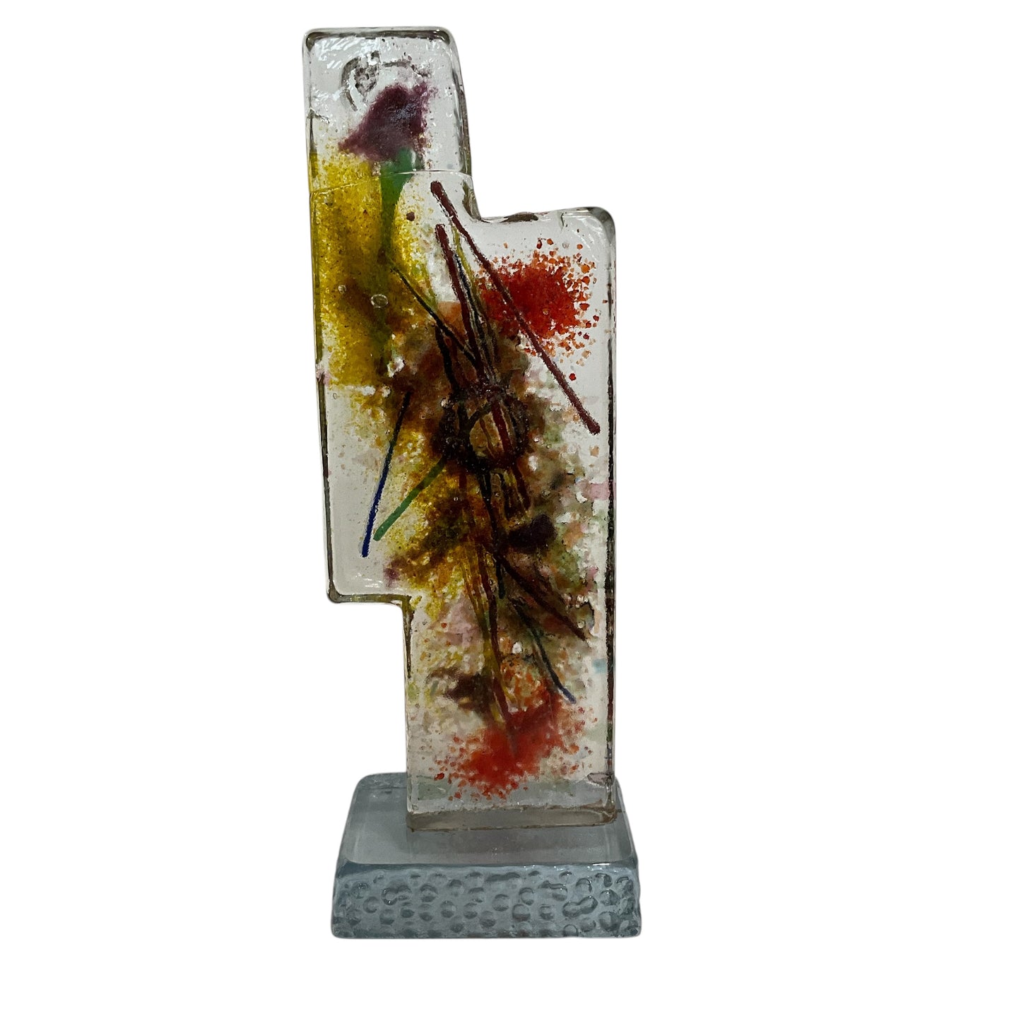 Vintage Colorful Glass Abstract Sculpture